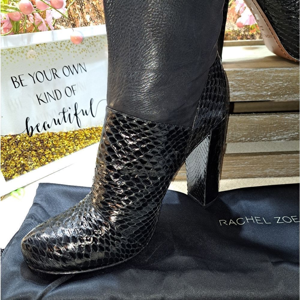 NWOB Rachel Zoe Snake Skin Nappa Leather Boot - Picture 6 of 15